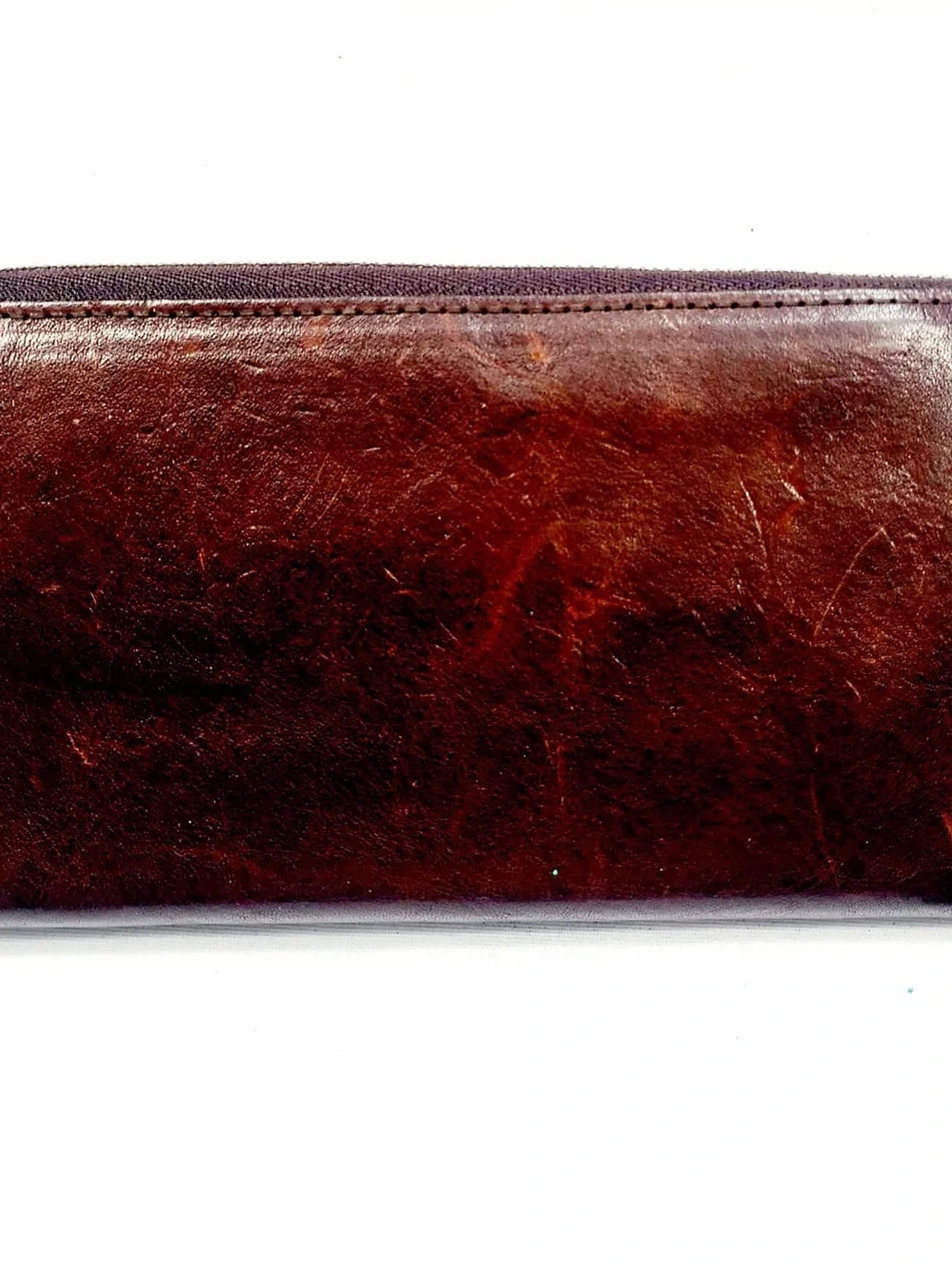 Brown Leather Men's Zip Wallet - Classic Long Wallet